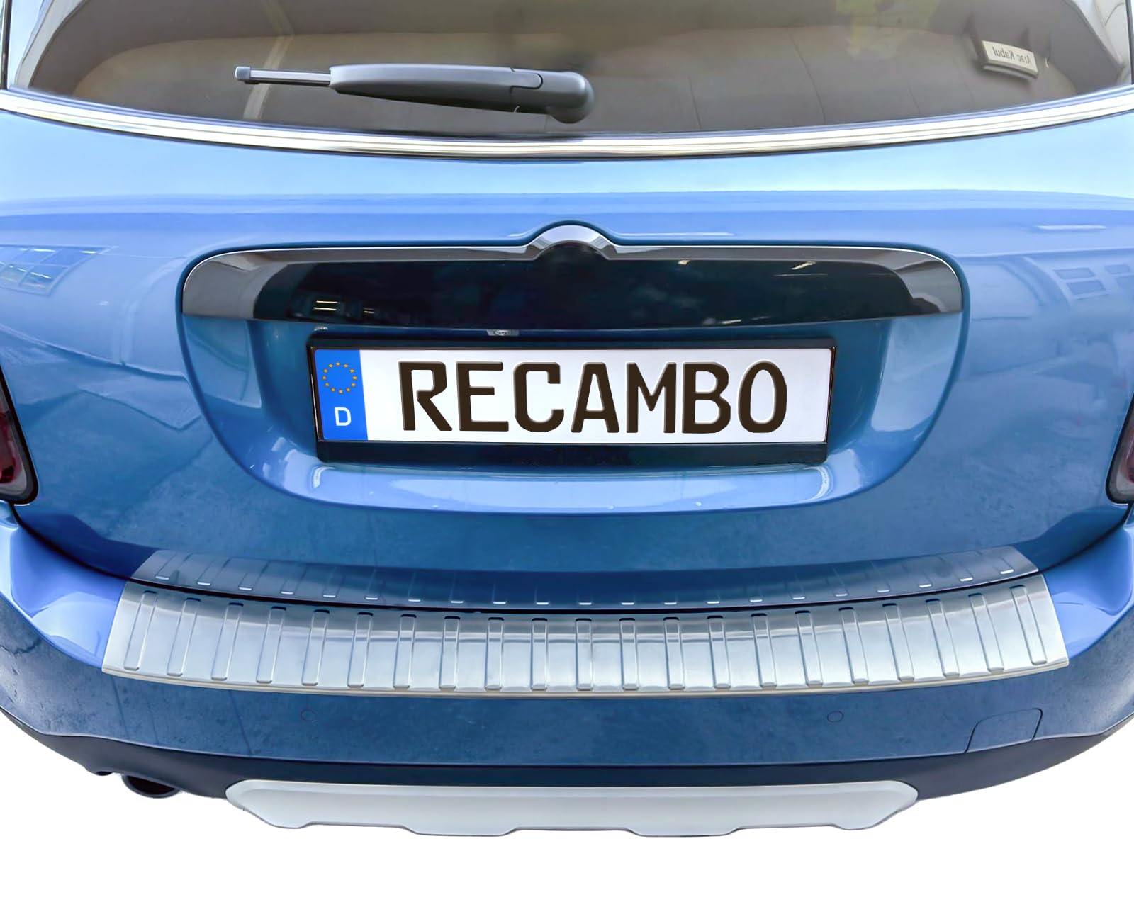 RECAMBO Protezione per paraurti in acciaio inox compatibile con Mini Countryman F60 LCI | BJ 06.2020 2023 opaco spazzolato con texture styling e protezione per il paraurti