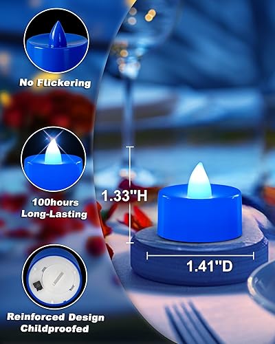 Miniatura 31 de Amagic Paquete de 24 velas de té a pilas, velas falsas, velas LED sin llama para Halloween, boda, votivo, festival, decoración de mesa