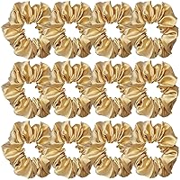 Vista 22 de Sufermoe 12 bandas elásticas para el cabello de seda satinada, color azul surtido de 4.5 pulgadas para mujeres y niñas