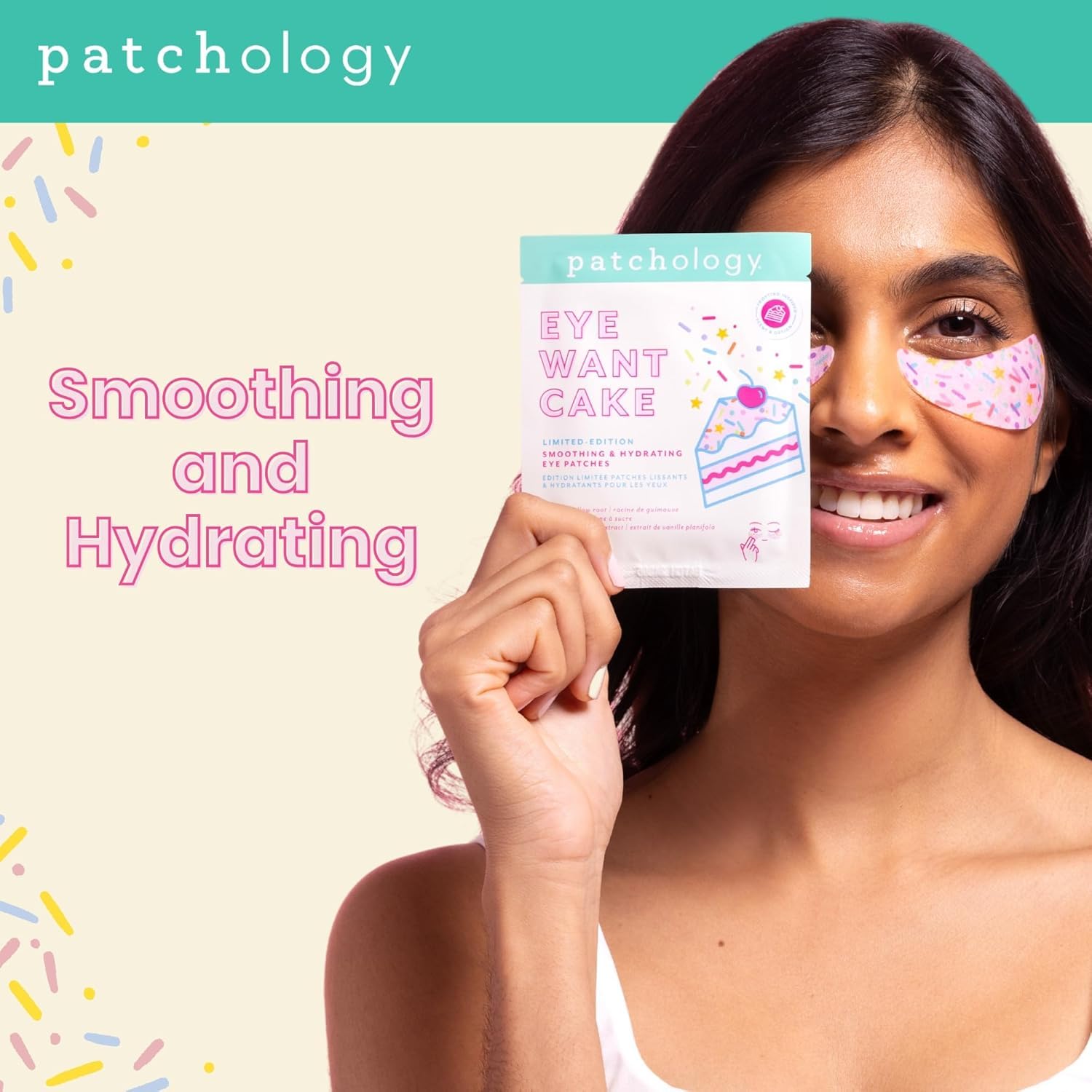 Patchology Eye Want Cake Hydrating & Smoothing Eye Patches – Under Eye Masks for Puffy Eyes, Dark Circles, and Fine Lines – Birthday Cake Inspired Self-Care Essentials, 5-Pack - Image 3