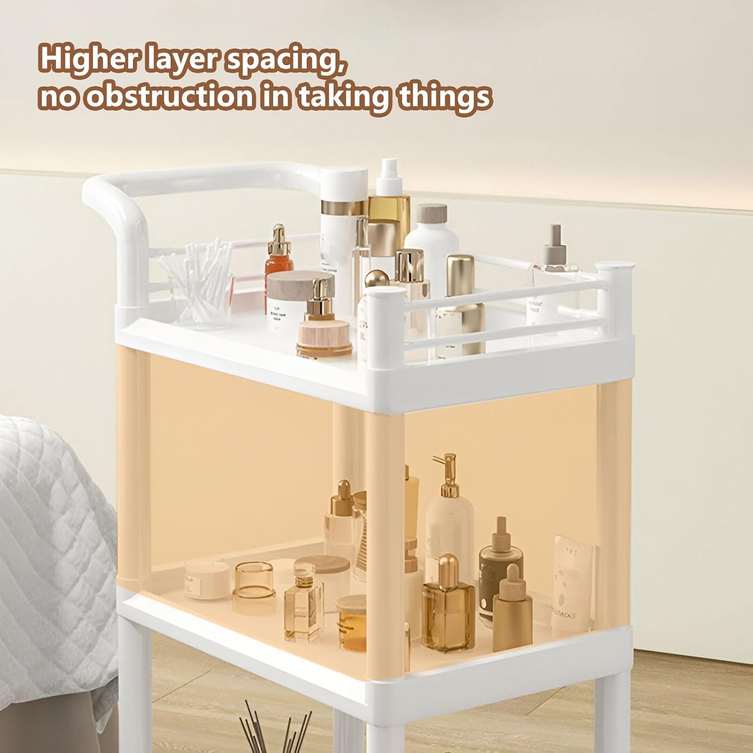 AIZYR Medical Mobile Trolley Cart Rolling Utility Cart, 3 Tier Trolley Cart with Drawers Esthetician Carts for Hospital Home SPA Beauty Salon