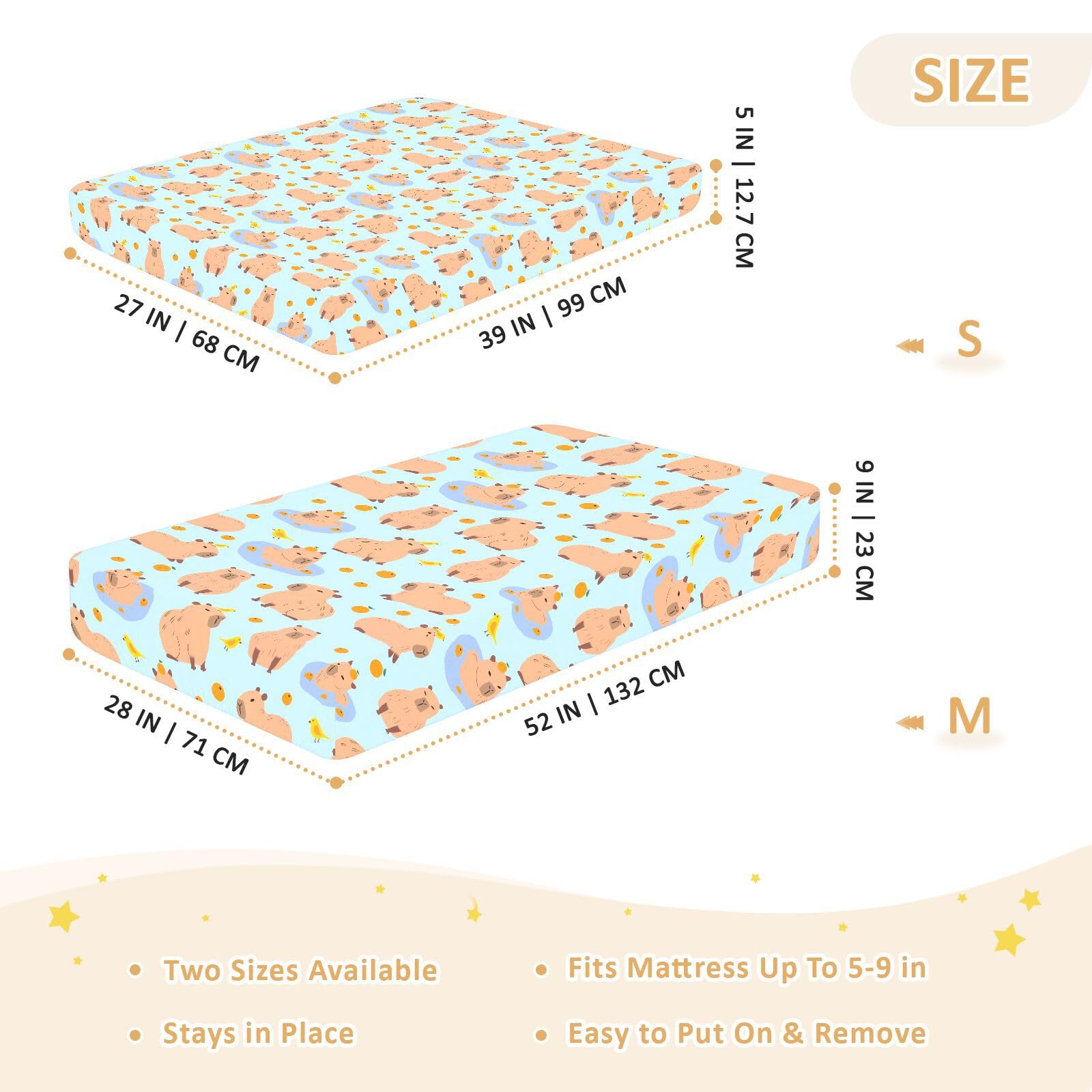 Babybettlaken für Jungen und Mädchen, weich, für Kleinkinder, Standardmatratze, 71,1 x 132,1 cm, Orange