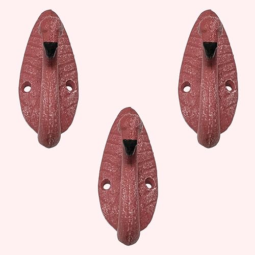 Miniatura 6 de Ganchos de pared de flamenco (juego de 3) Ganchos decorativos duraderos de hierro fundido para abrigos, toallas y llaves, decoración de casa de