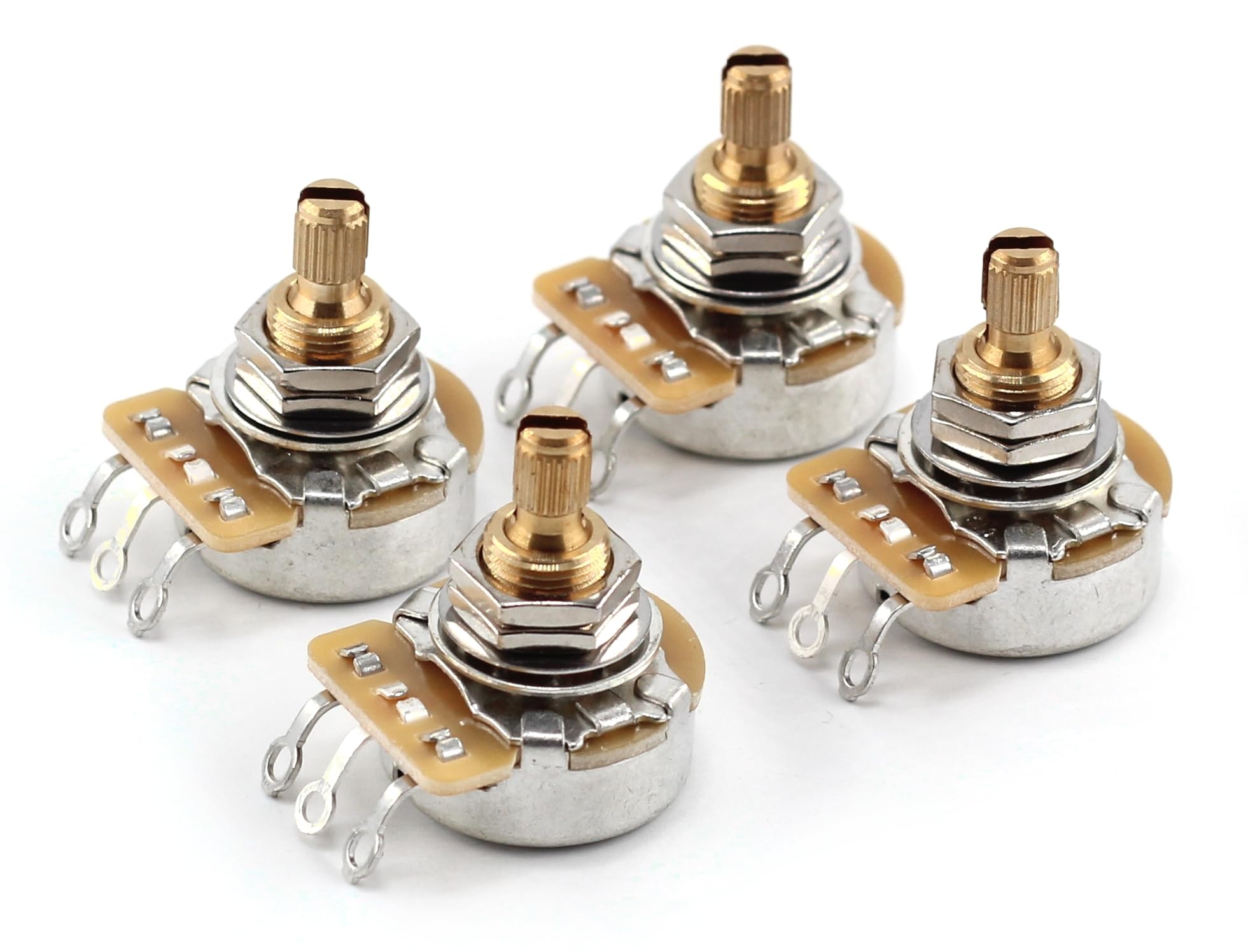 4x TAOT Custom CTS 500K Pot 3/8” Short Split Shaft Audio Taper 10% Tolerance
