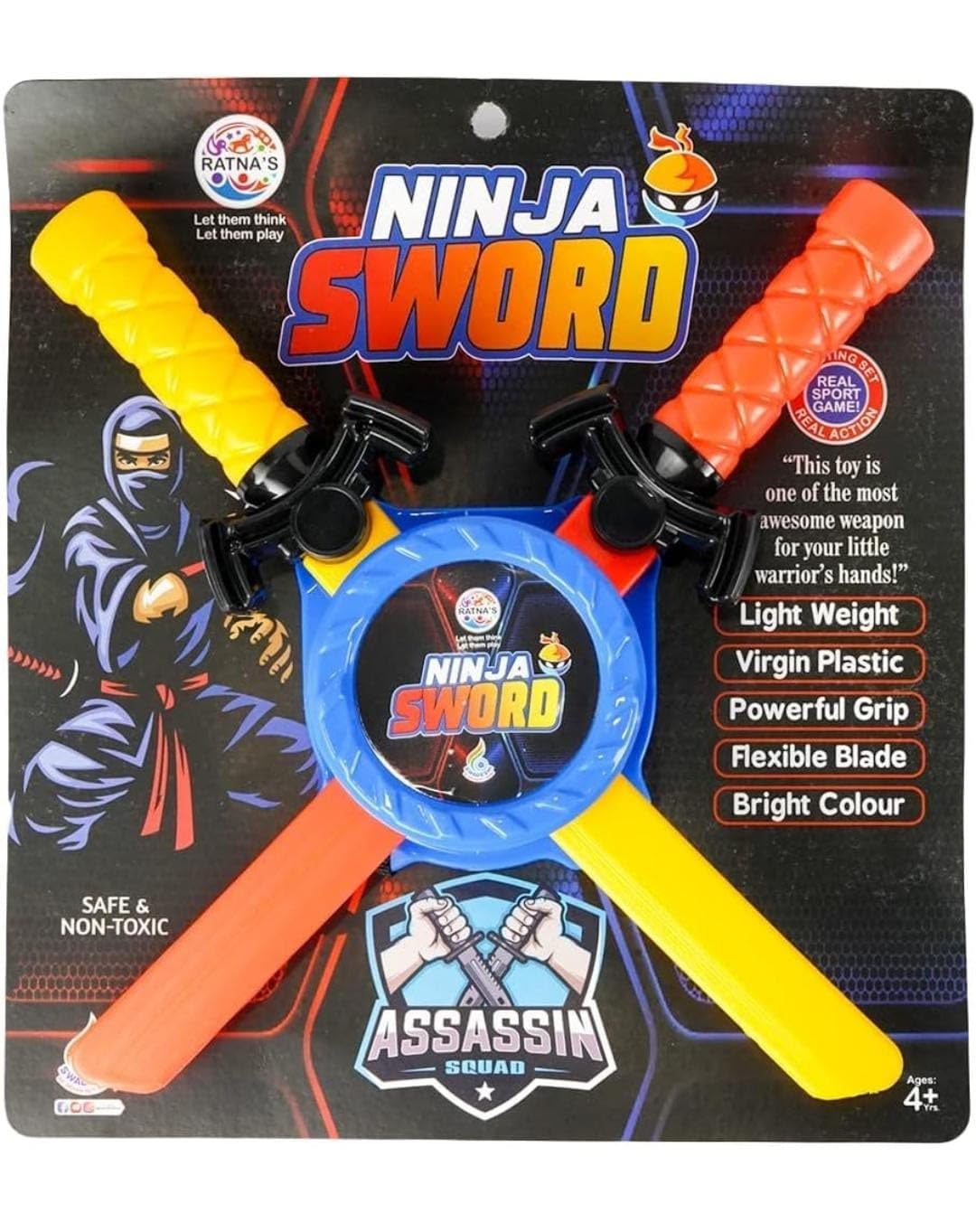 Toy World Sword Ninja Set with Holder Plastic Toy Weapon for Kids - Length 37 cm Multicolour (B0BTC3MS36) Amazon Price History, Amazon Price Tracker