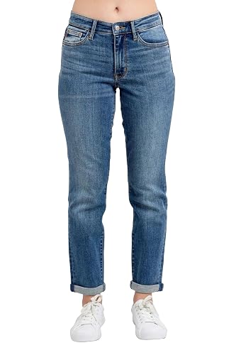 Judy Blue Women's Mid Rise Stretchy Boyfriend Jeans