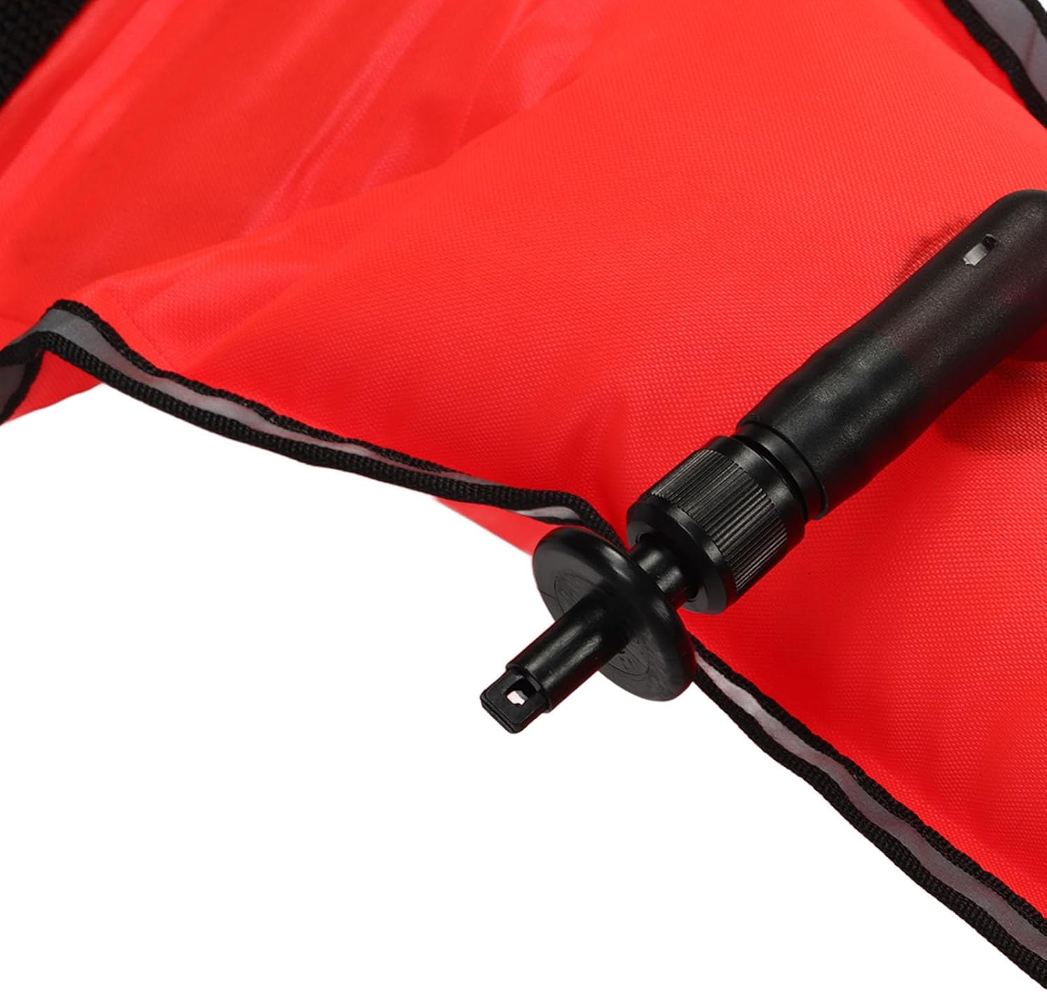 Diving SMB Surface Marker Buoy, High Visible Diving Surface Marker Buoy, Inflatable Scuba Signal Tube with Reflective Strip, Safety Sausage Surface Signal Marker Buoy (Orange)