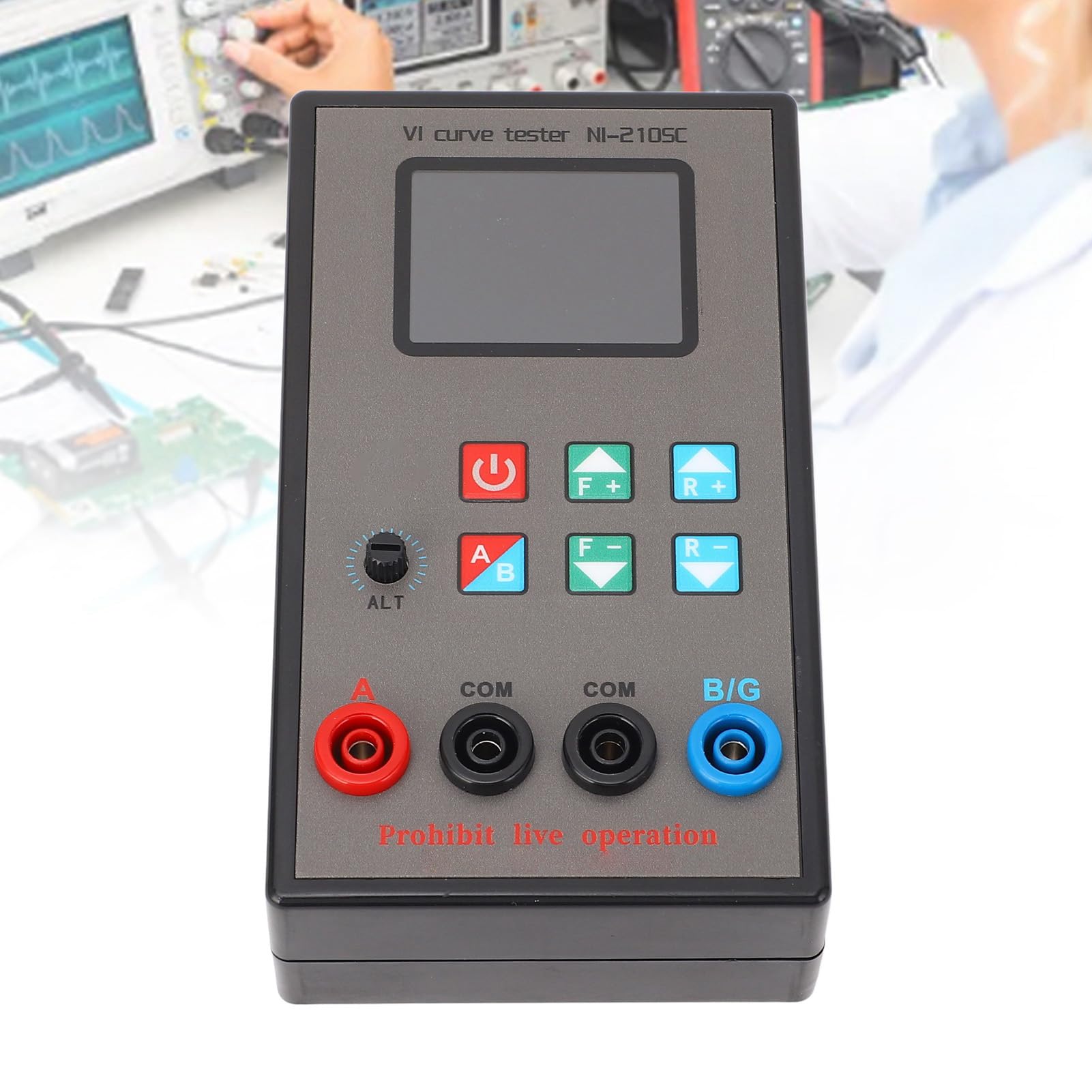 PUSOKEI Tester Curva VI, Schermo a Colori TFT da 2 Pollici, Tester per Circuiti Stampati a Doppio Canale, Analizzatore di Componenti Elettronici Multifunzionale con 18 Impostazioni di Frequenza, per