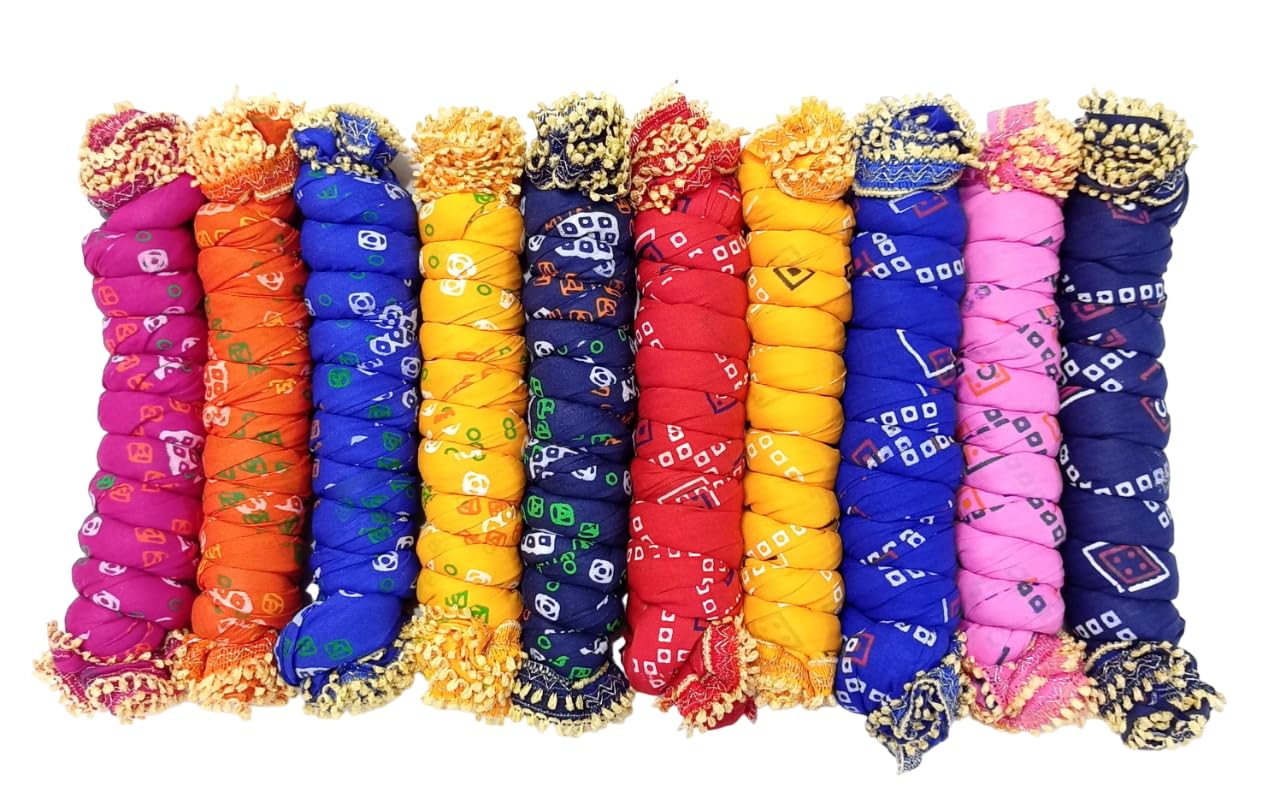 Cotton Blend Printed Dupatta For Women,Pack Of 10_Raj Lace, Multicolor