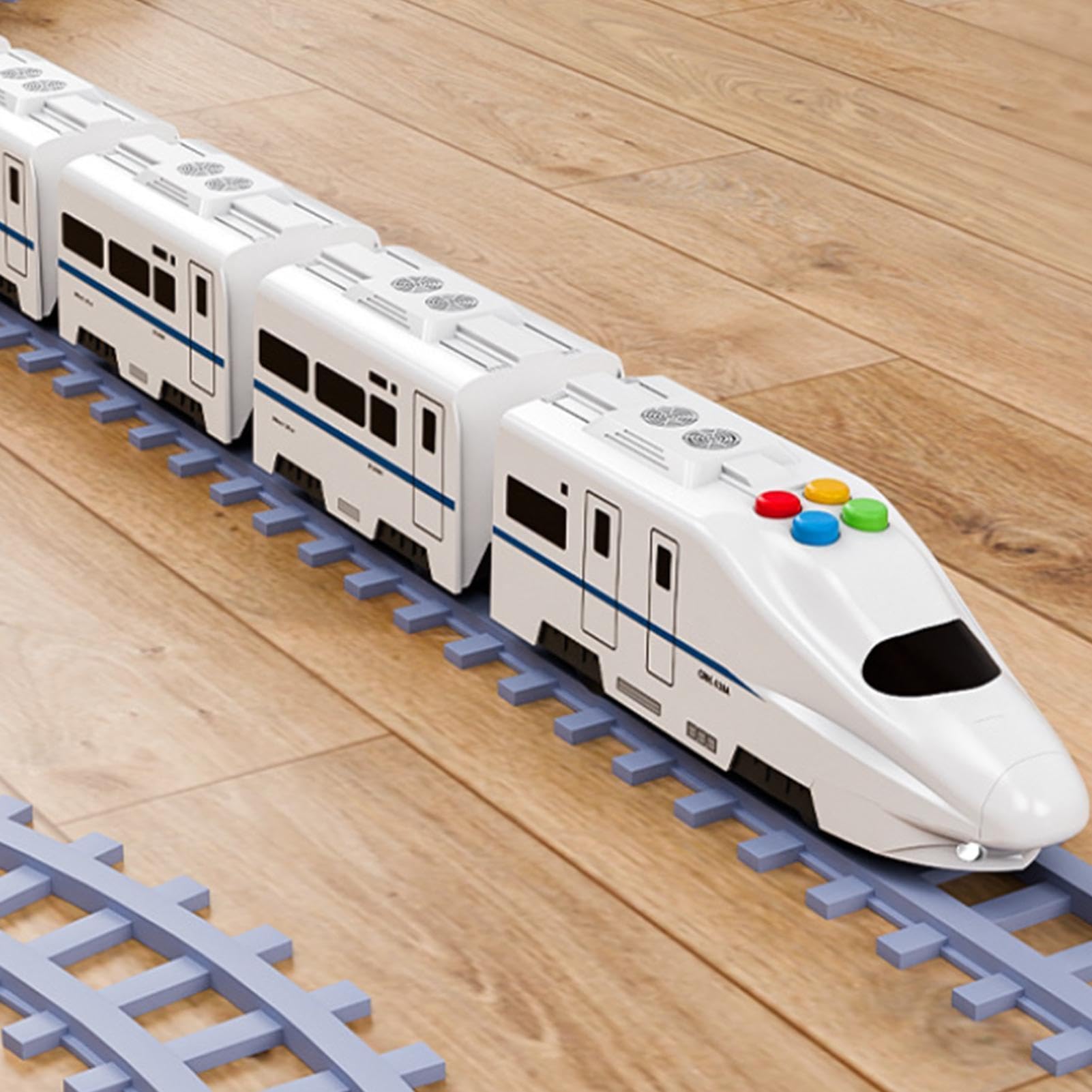 Train électrique Lumineux Et Musical - Circuit Modulable - Modèle Ferroviaire - Cadeau Garçon Fille 3+