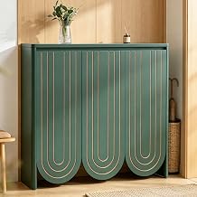 47" Large Shoe Cabinet for Entryway, Shoe Storage Cabinet with Adjustable Shelves, Mid-Century Modern Wooden Shoe Organizer with 3 Arched Doors, Extra Deep Shoe Rack for Sneakers & Boots Green