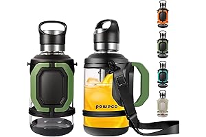 64 oz Glass Infuser Water Bottle with Convenient Handle and Strap for Optimal Hydration