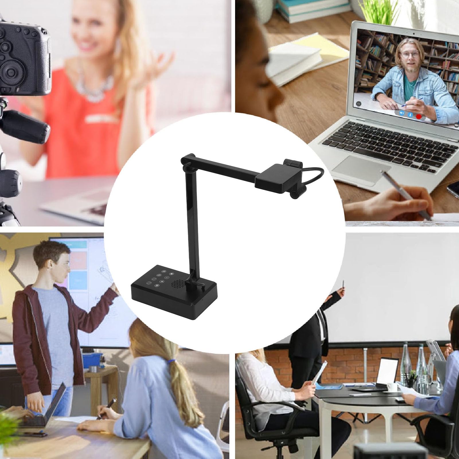 Caméra de Documents USB 4K, Webcam Ultra Haute Définition 16mp, pour OS X, OBS, Streaming en Direct, Apprentissage à Distance
