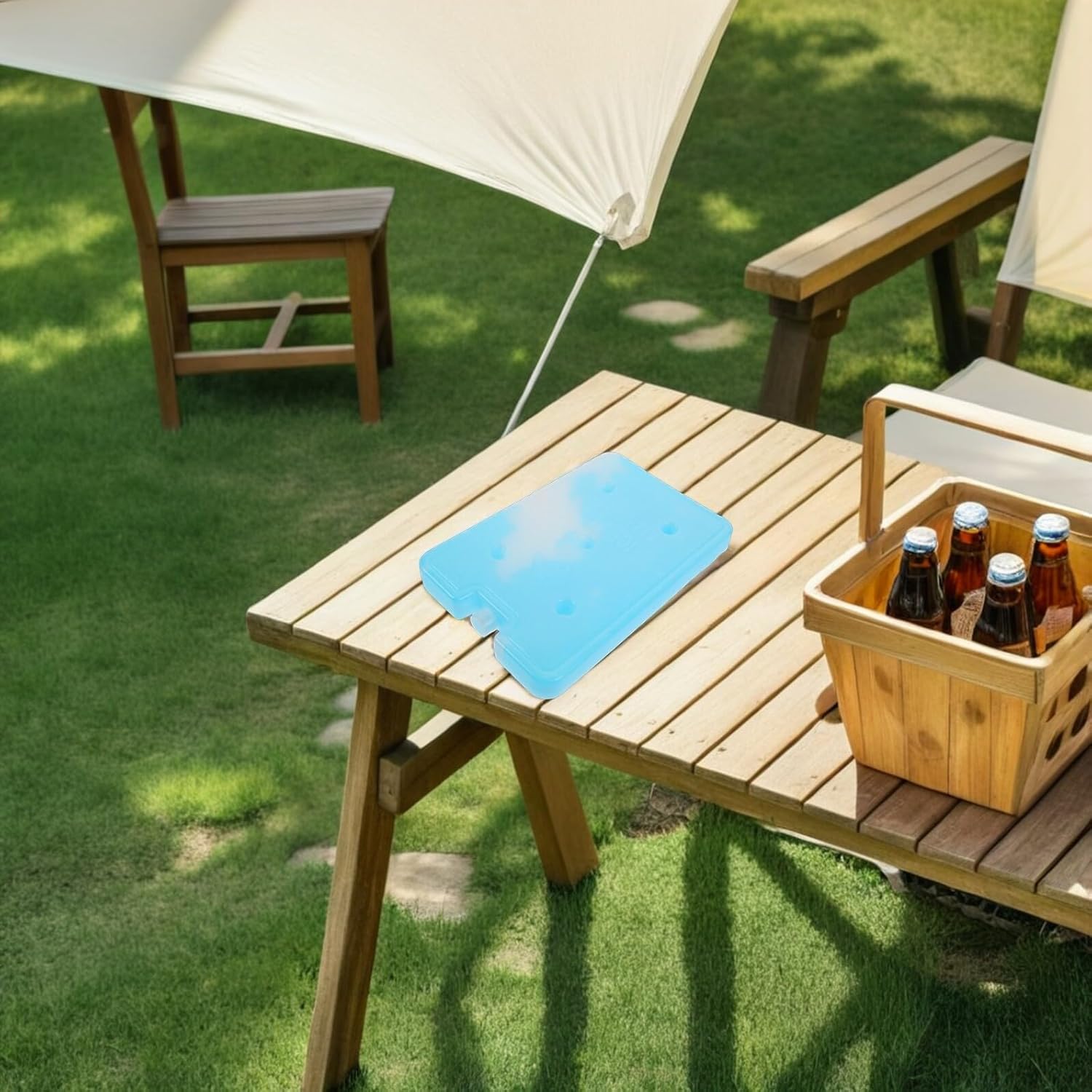 3pcs Large Capacity Ice Packs for Coolers, 605ml Reusable Freezer Blocks for Food Storage and Cold Storage, Portable Blue Ice Gel Packs for Camping and Outdoor Recreation