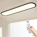 Ganeed 27.6 Inch LED Ceiling Light, High Brightness Linear Ceiling Lamps,6500K Cool White Modern Ultra Thin Low Profile Light Fixture for Bedroom Kitchen Study Room Hallway,White/36W
