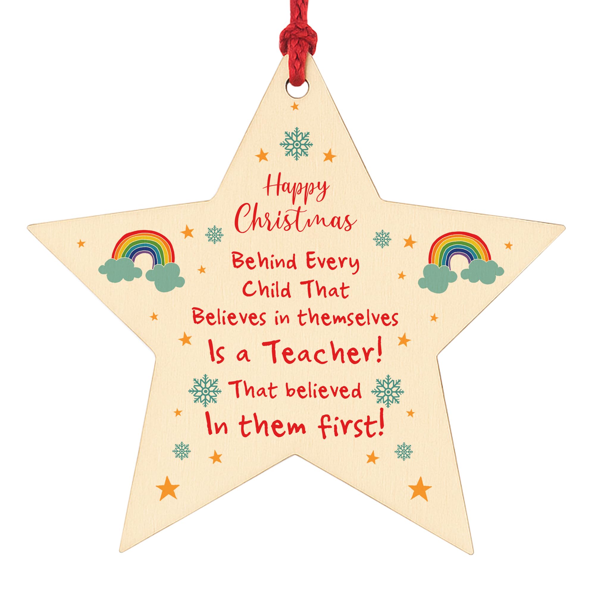 Thank You Gift For Teacher Wooden Star Christmas From Child Student Keepsake