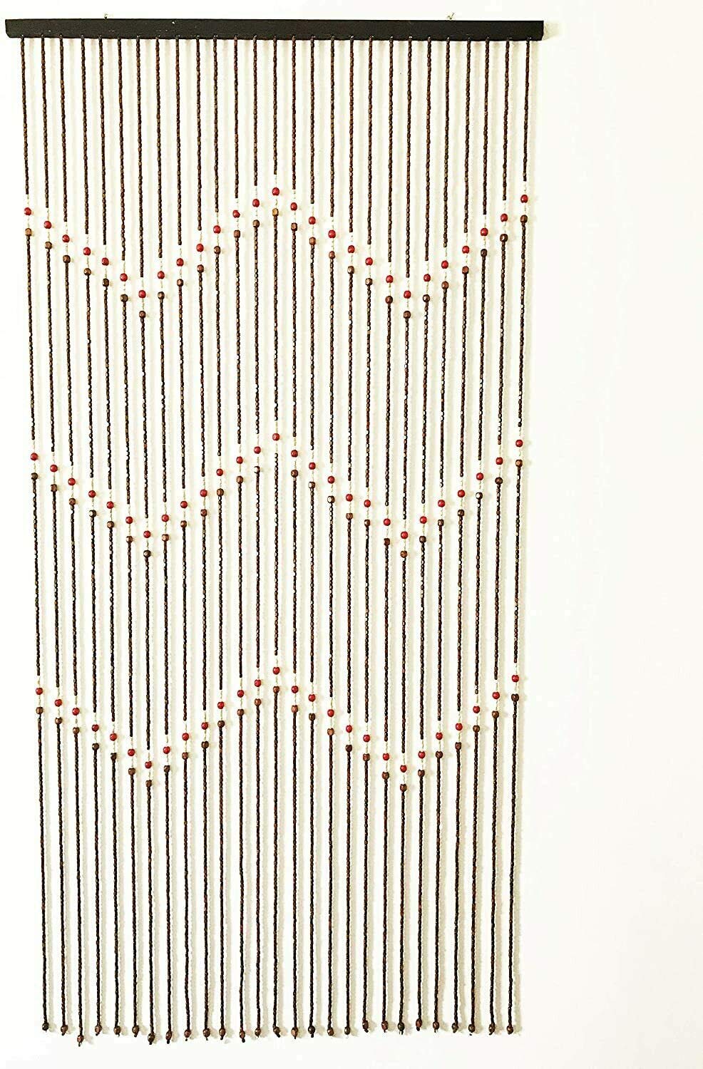 Retaaj Waves Bamboo Wooden Beaded Door Curtain, Design, Summer Blind Fly Curtain Screen, Room Divider Beads, Home Decorations, Hook 180 X 90Cm
