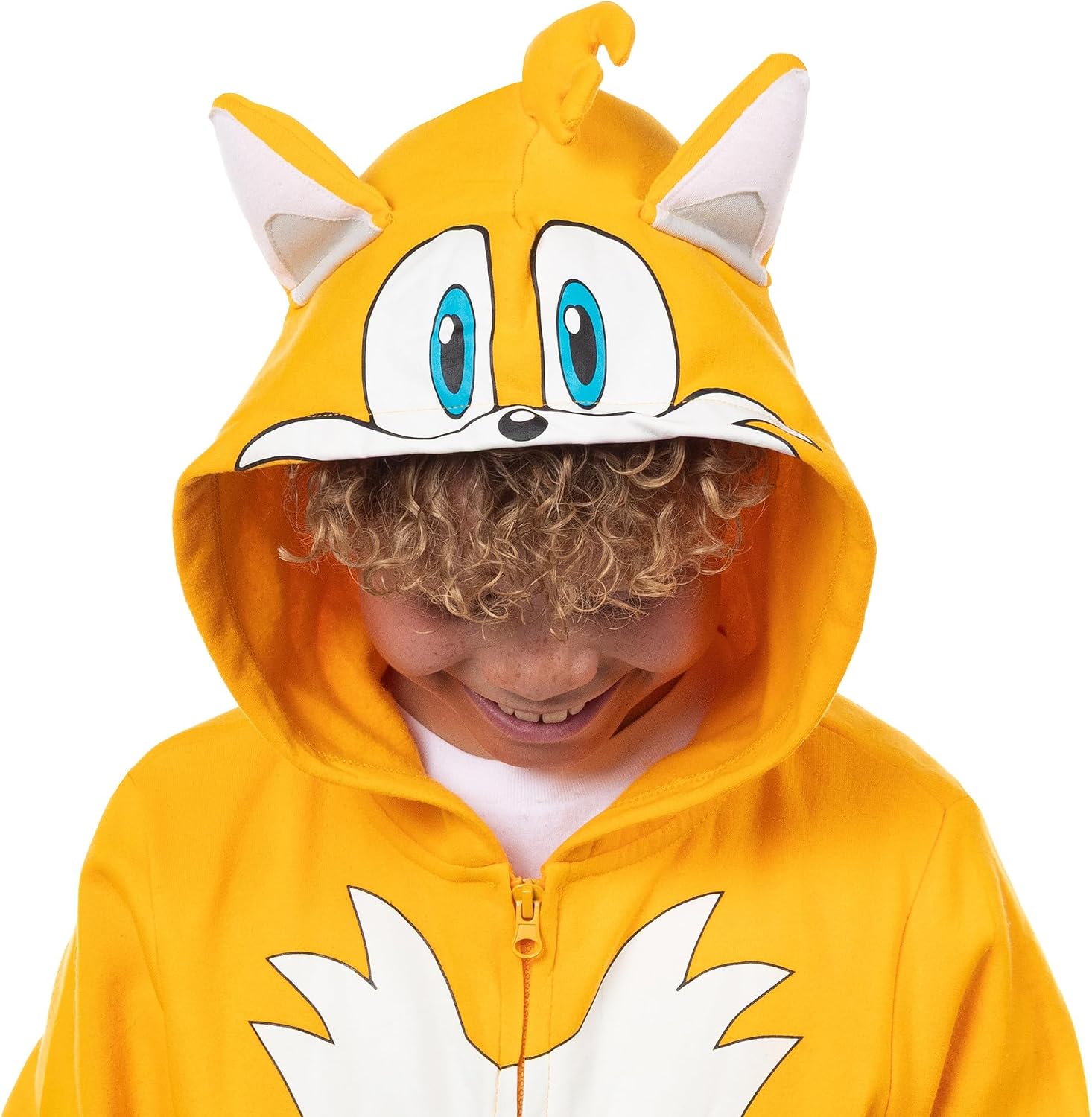 Sonic The Hedgehog Hoodie Boys' Tails Character Design Full-Zip Sweatshirt