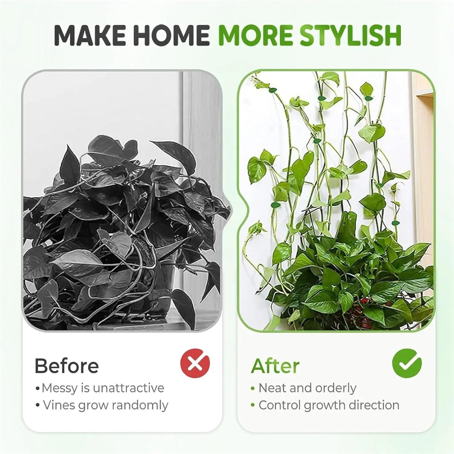 Plant Clips 300 PCS Plant Climbing Wall Fixture Clips Sticker Leaf Fixer for Gardening