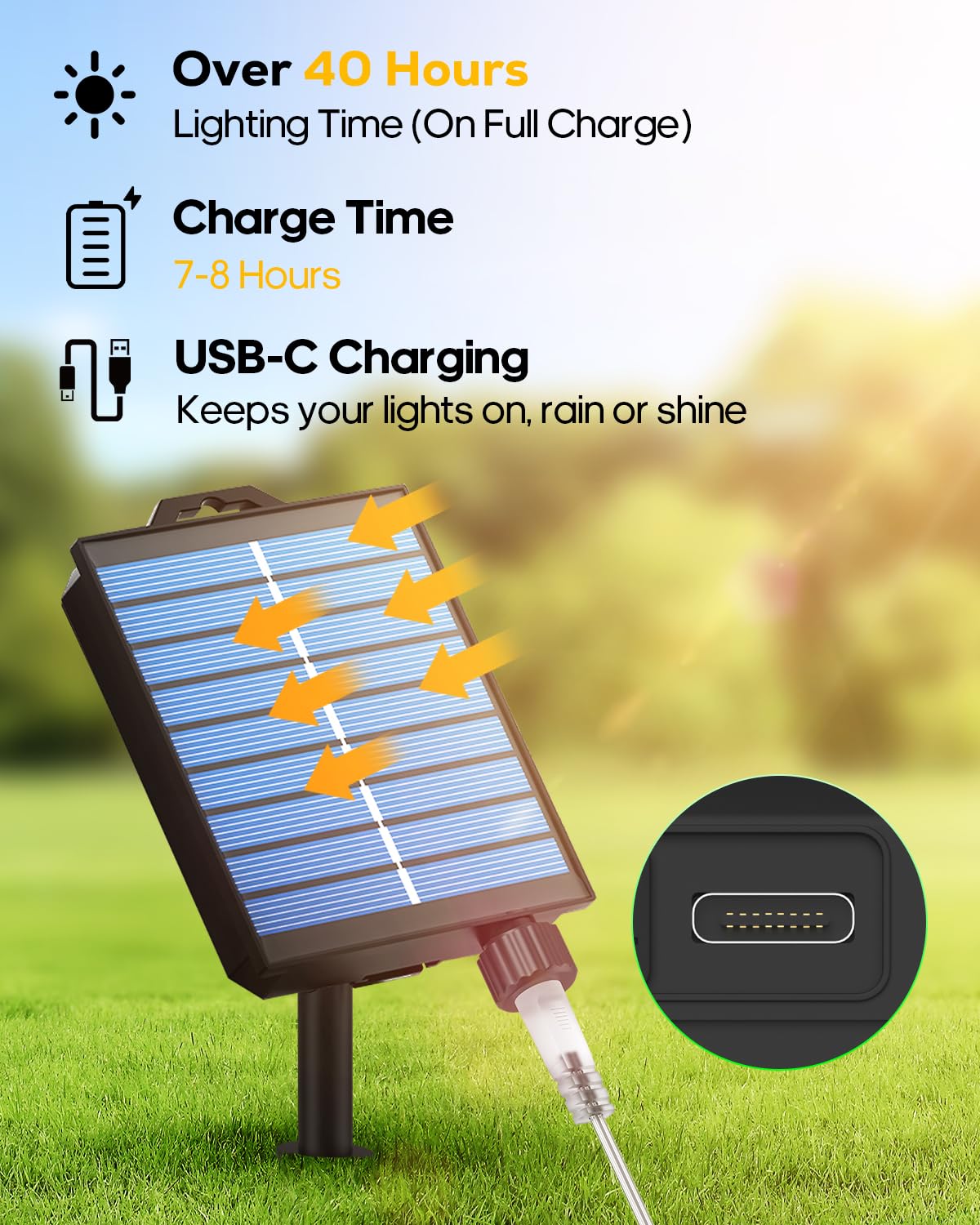 ICRGB Guirnaldas Luces de Cuerda Solar al Aire Libre, 72 pies, 200 Luces LED de Cuerda Solar al Aire Libre Impermeable Jardín Luces Solares Decorativas para Patio Piscina Boda Navidad
