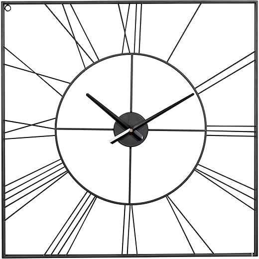 CosmoLiving Oversized Metal Roman Square Clock