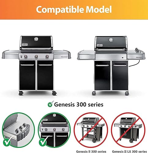 Miniatura 10 de 7658 Piezas de repuesto para parrilla Weber Spirit 200 Grills, Plancha de hierro fundido para Weber Spirit II Serie E-210, repuesto para 7597, 7598