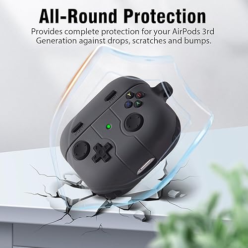 Miniatura 4 de KOREDA Funda compatible con AirPods 3 2021 de 3 generación, funda de diseño de jugador de juegos para AirPod 3, divertida funda protectora de