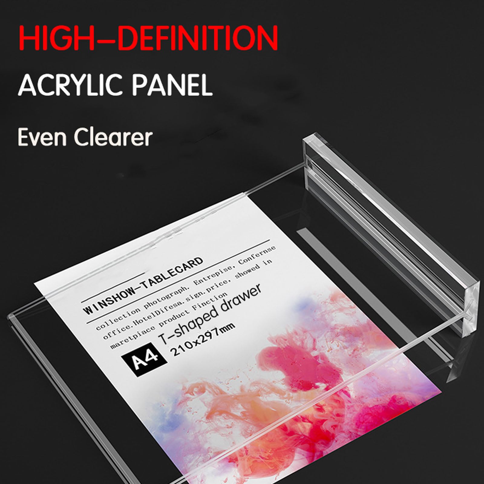 5 Stück Acryl Tischaufsteller ,Transparentes Doppelseitiges Preisschildhalter,Glasklar,Abriebfest,mit Abnehmbarem Basis,Wasserdicht ,für Büro,Restaurant,Geschäft,Hotel,Werbeaktionen,Theke