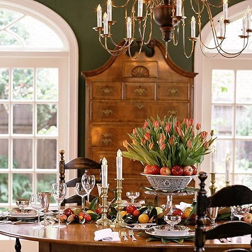 Miniatura 5 de CXMYKE 24 velas LED cónicas con temporizador, luces de árbol de Navidad, funciona con pilas, parpadeantes, sin llama, blanco cálido, perfectas para