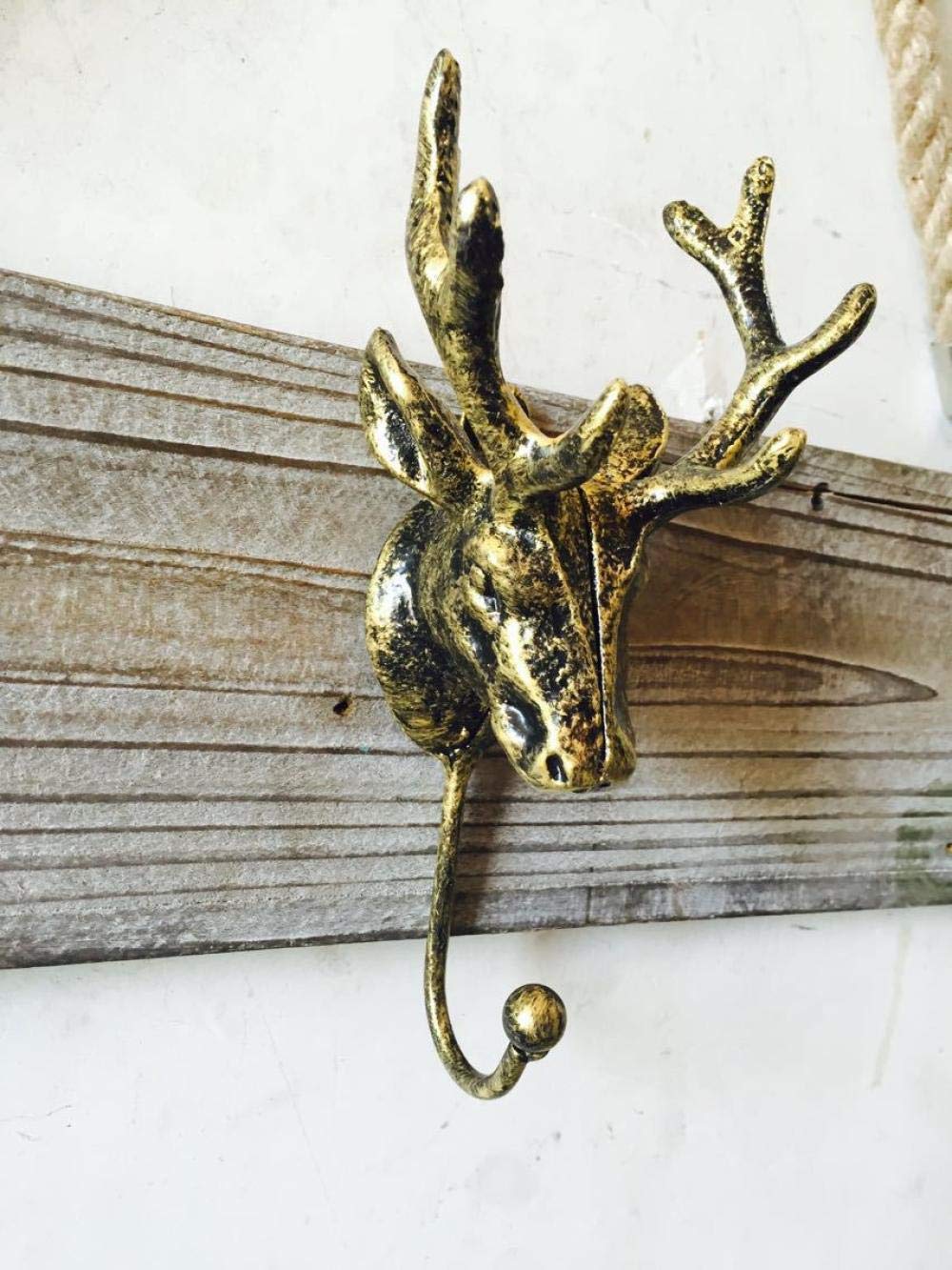 Crochets de tête de cerf en fonte d'artisanat rétro pour décoration