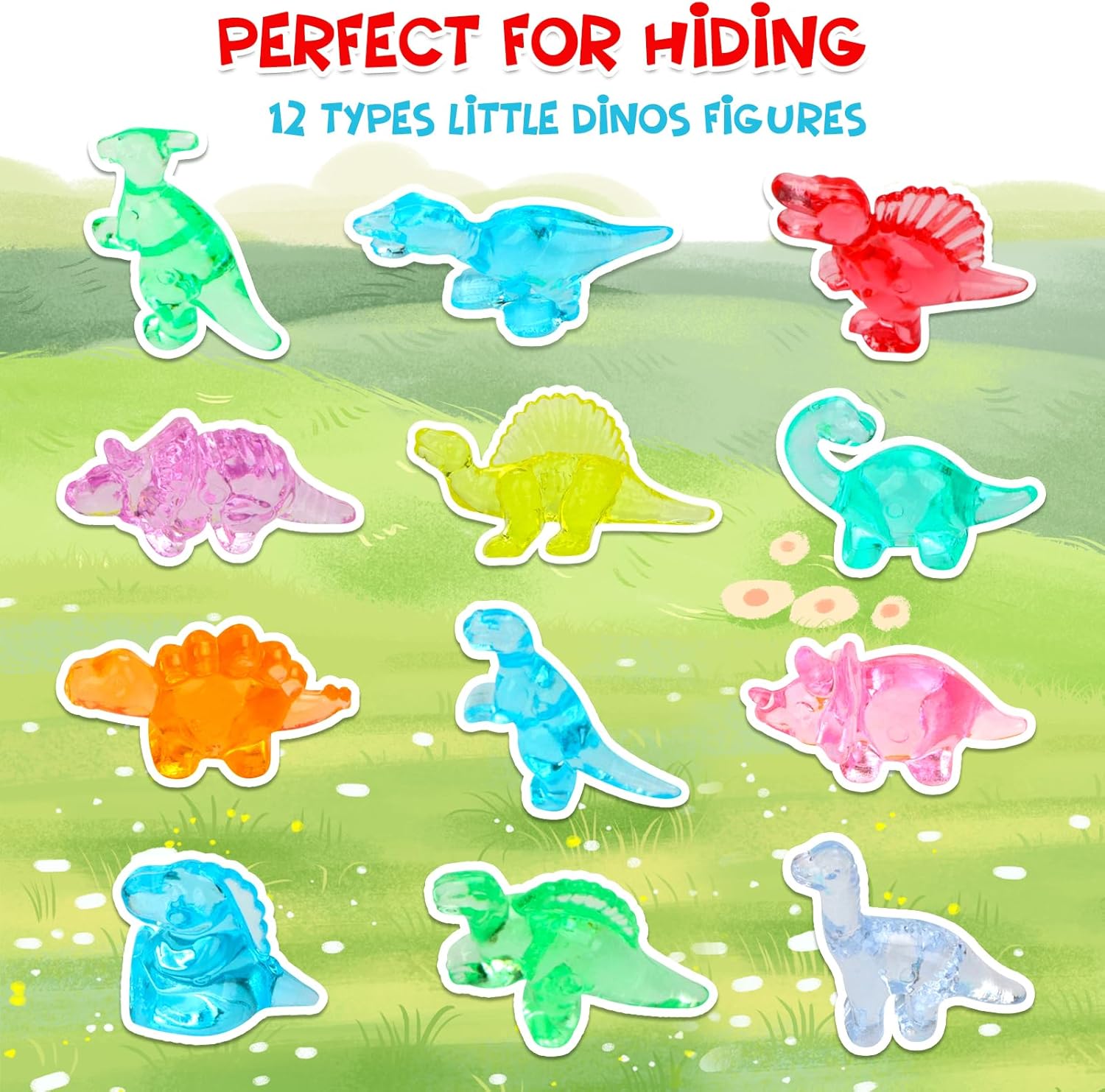 HAPTIME 230 Pcs Mini Resin Animals, Mini Dinosaur Figures, Miniature Figurines to Hide, Desk Pets, Bulk Mini Toys, Tiny Dinosaur Party Favors, Small Classroom Prizes for Kids, Easter Egg Fillers