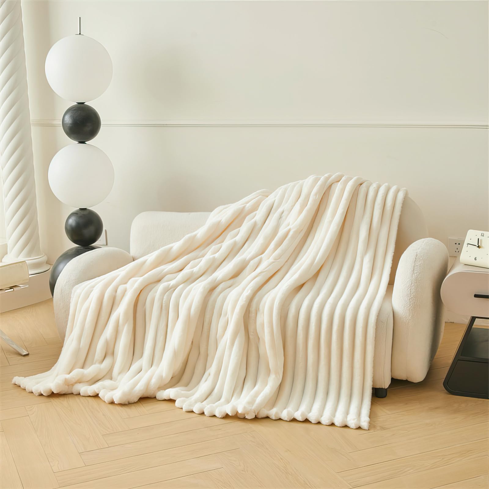 Coperta 200 x 230 cm, calda coperta e copridivano, per mamma, donne e fidanzate (beige, 200 x 230 cm)
