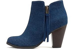 Women's Ages Tassel Zip Chunky Heel Bootie - Elevate Your Style with Comfort and Versatility