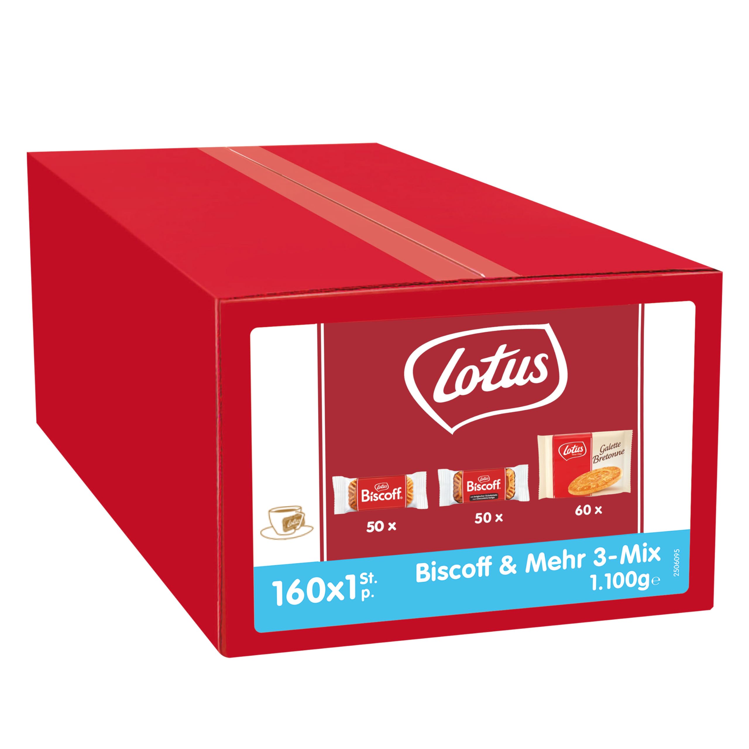 Lotus Biscoff – 160 einzeln verpackte Kekse (50 klassische Biscoff, 50 schokoladenüberzogene Biscoff, 60 Galette Bretonne)