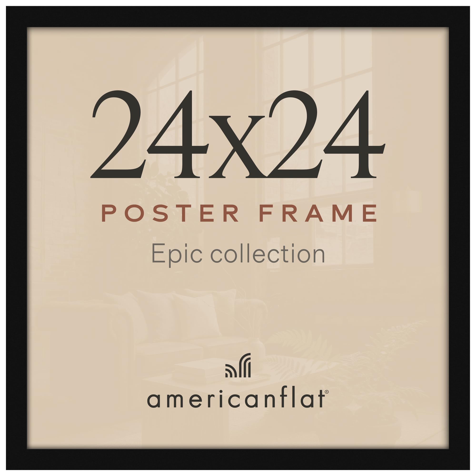 Americanflat 24x24 Poster Frame - Engineered Wood - Black