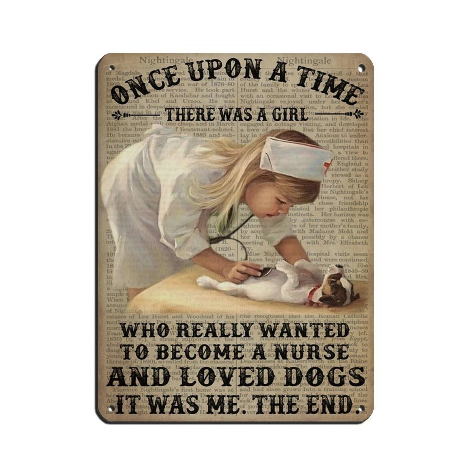 Girl Who Really Wanted To Become A Nurse Tin Sign Vintage Metal Pub Club Cafe Bar Home Wall Art Decoration Poster Retro 12x16inch(30x40cm)