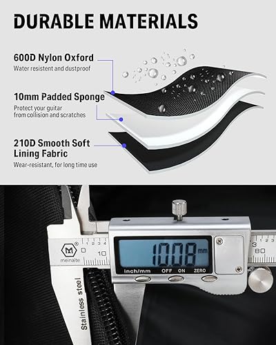 Miniatura 3 de Donner - Bolsa para guitarra eléctrica de 39 pulgadas, esponja acolchada 600D Ripstop impermeable nailon a prueba de polvo suave para guitarra Negro