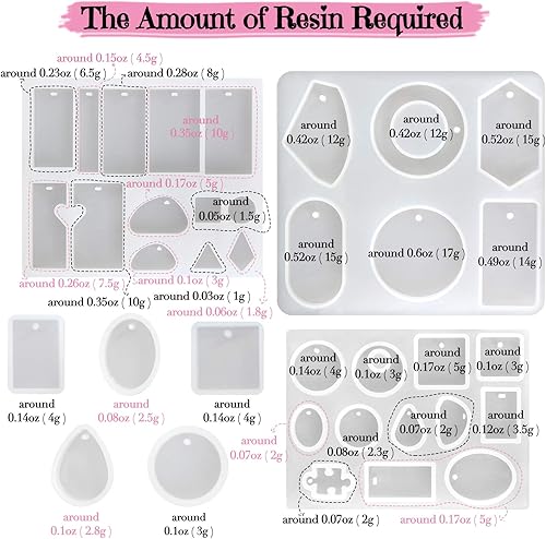 Miniatura 3 de FUNSHOWCASE Molde de silicona epoxi con agujero para joyería collar llavero lote