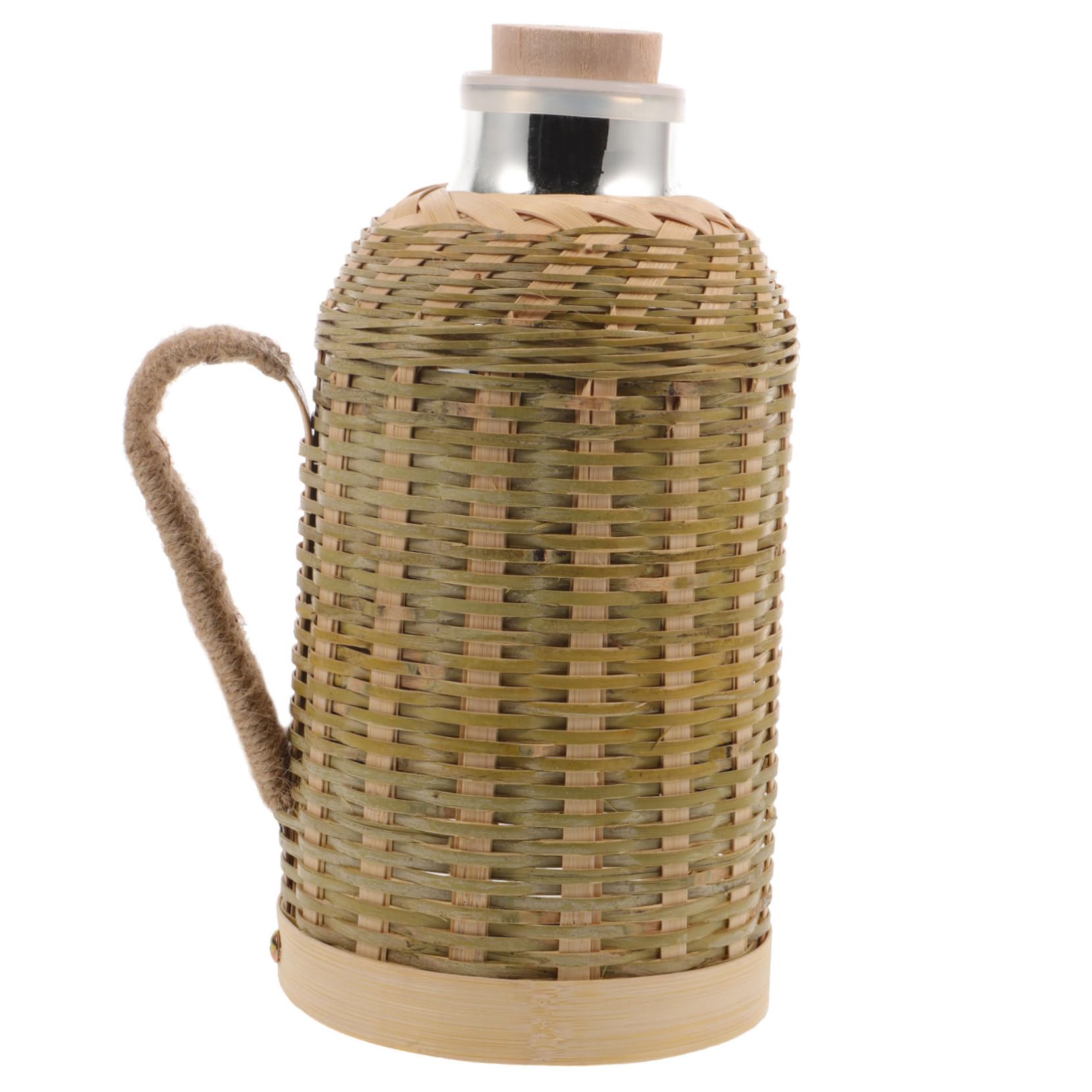 MUCKLILY Thermal Kettle Handle Bamboo Water Bottle for Office Retro Thermal Bottle for Tea Lovers