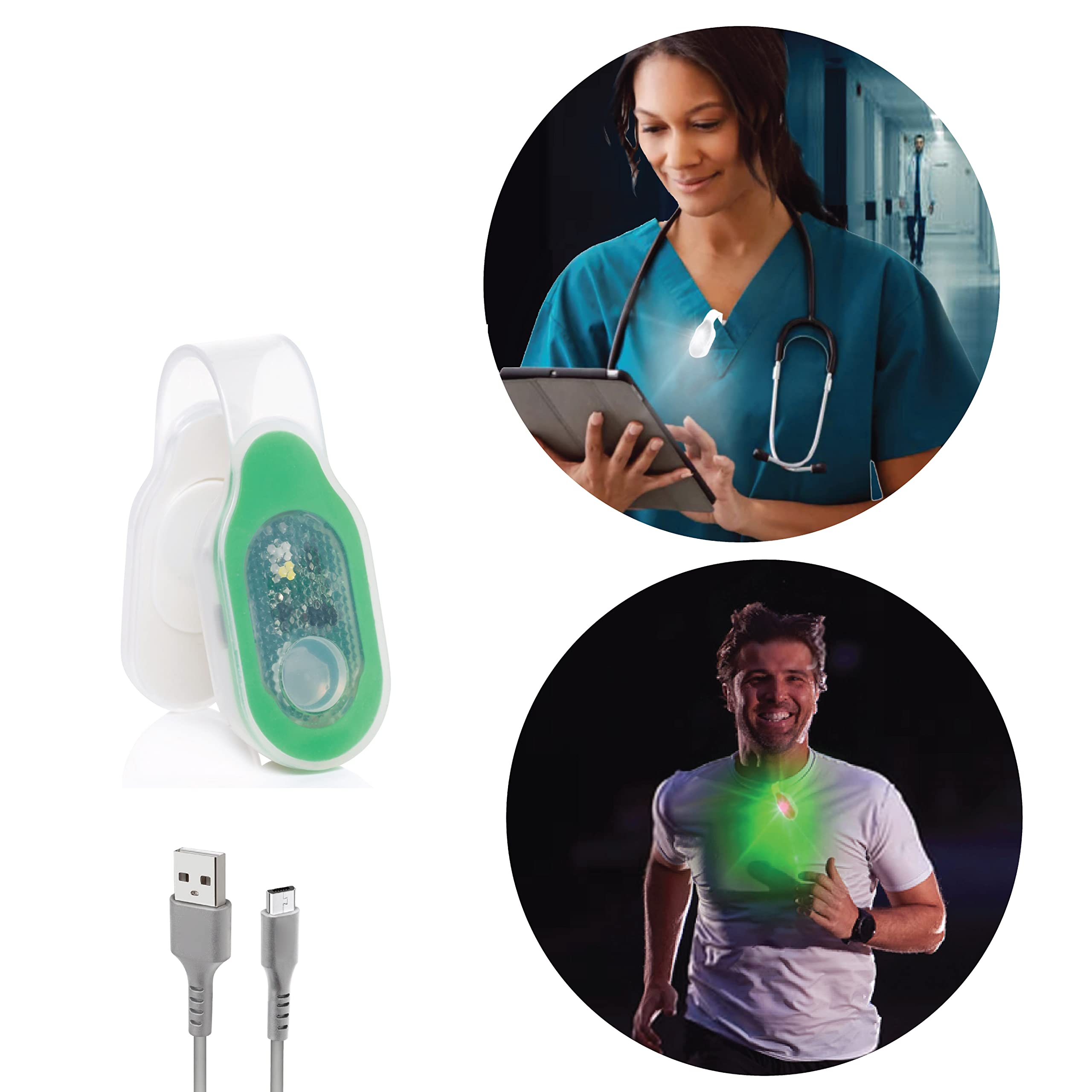 TDL – Luz de Seguridad LED magnética Recargable – Silicona con 3 Modos de luz Senderismo, Paseos de Perro, Correr, Correr – señal de Emergencia para Coche y hogar
