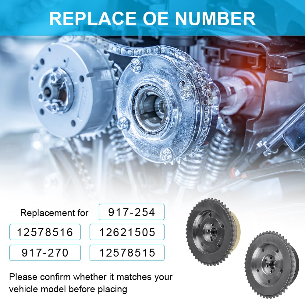 JDMON Variable Valve Timing (VVT) Sprocket Compatible with Chevrolet Cobalt Equinox Malibu, GMC Terrain, Buick Allure Lacrosse Regal Verano 2.0L 2.4L L4 2006-2016 Replace for 917-254 12578516