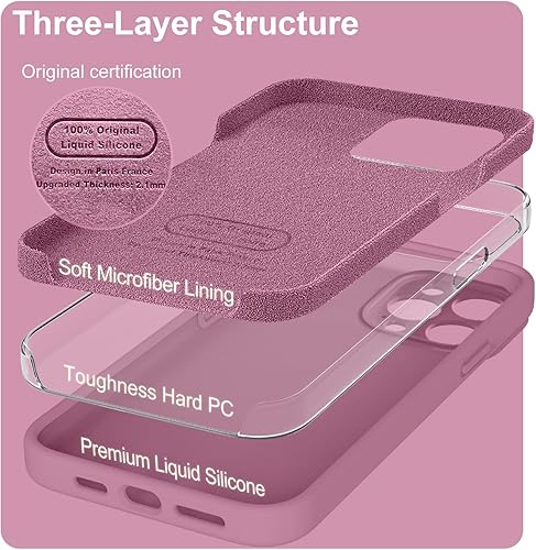 Miniatura 3 de Ktele Funda compatible con iPhone 14 Pro, silicona mejorada protección de cámara forro de microfibra suave Funda de goma de gel delgada de cubierta