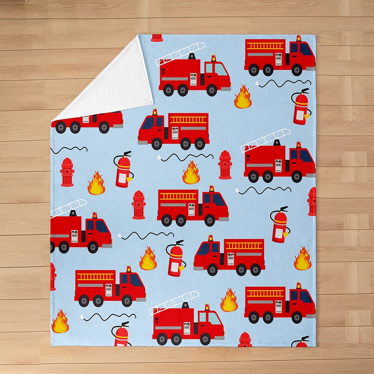 Loussiesd Coperta Pile Pompieri: Morbida E Calda Per Divano E Letto, Ideale Per Bambini - 76x101 Cm