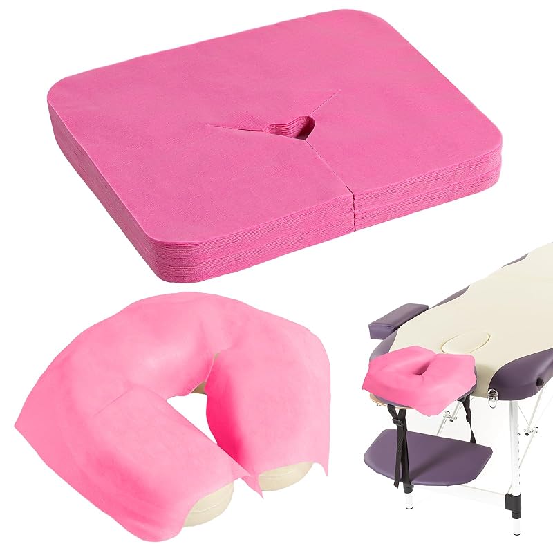Tatuo Capas Descartáveis para Apoio Facial em Tecido Não Tecido Rosa, Pacote com 100