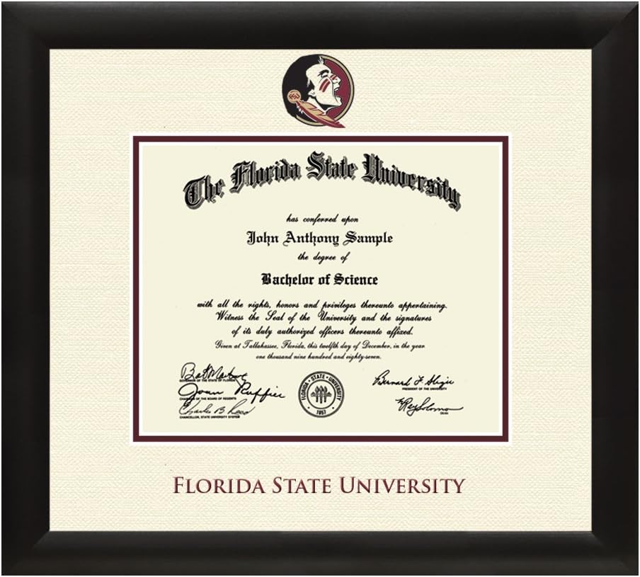 Church Hill Classics Florida State University - Dimensions Edition - Featuring Tacoma Moulding - Officially Licensed - Diploma Size 14" x 11"
