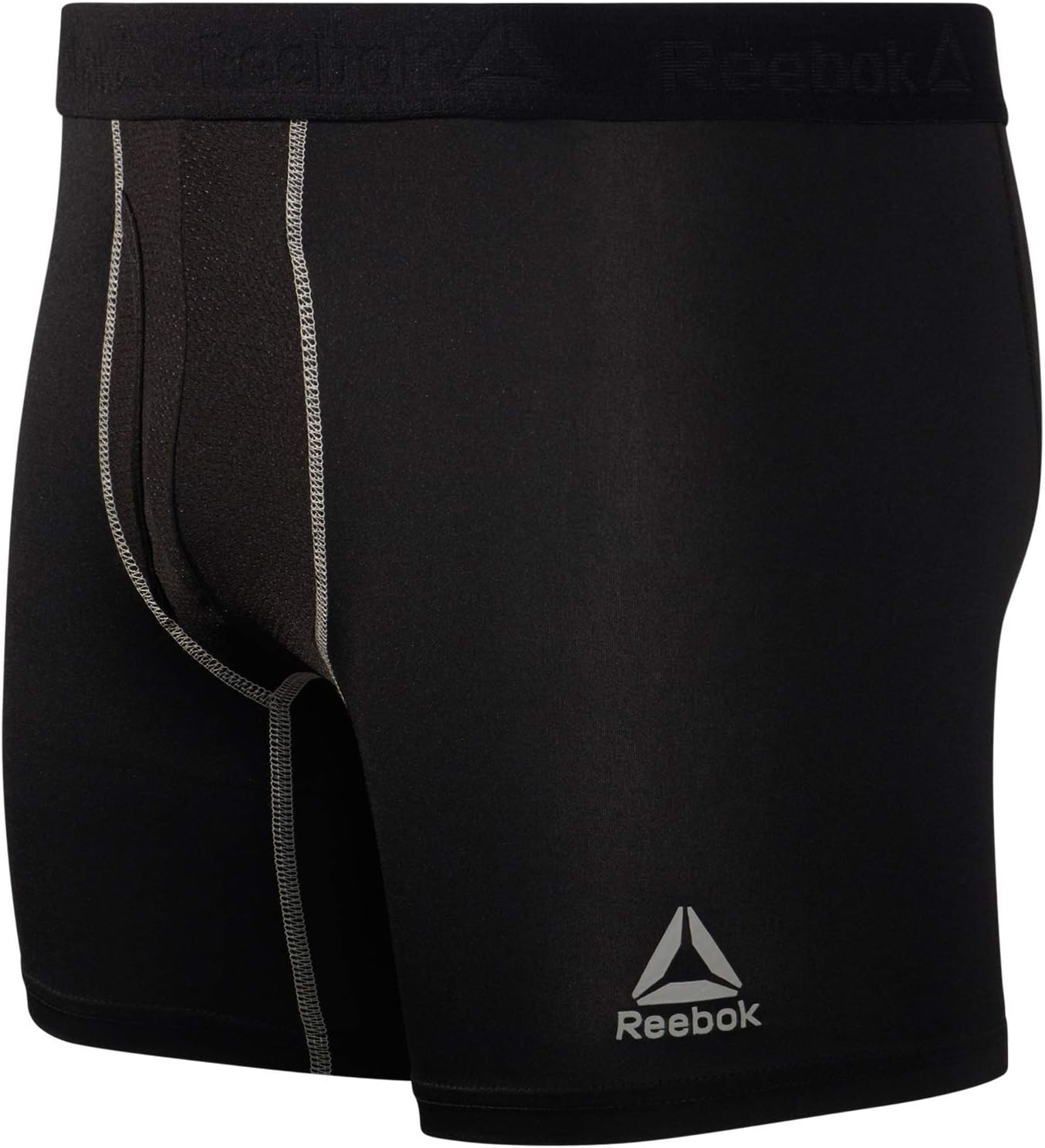 Reebok Men's Boxer Briefs - 4 Pack Soft Performance Boxers for Men with Fly Pouch - Quick Dry Active Mens Underwear Pack S-XL, Size Large, Pure Blacks - Image 6