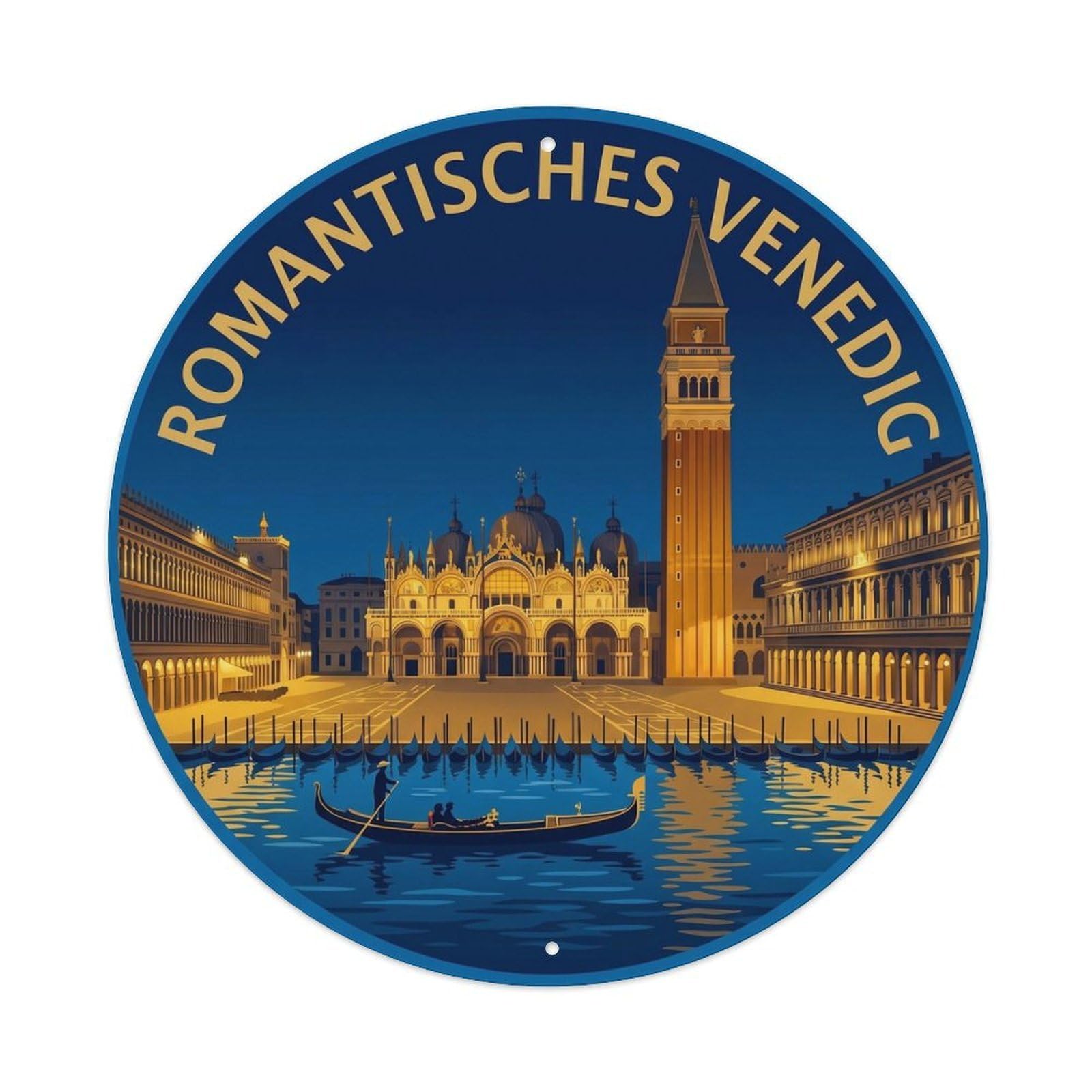 Vintage Travel Venice Square Souvenir Metal Tin Sign Plaque