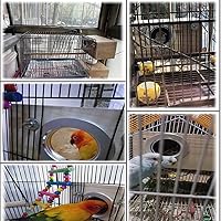 Vista 2 de Hamiledyi 2 cajas de anidación de periquitos, casa de pájaros, nido de pájaros, caja de cría de madera, caja de apareamiento de loros para loros