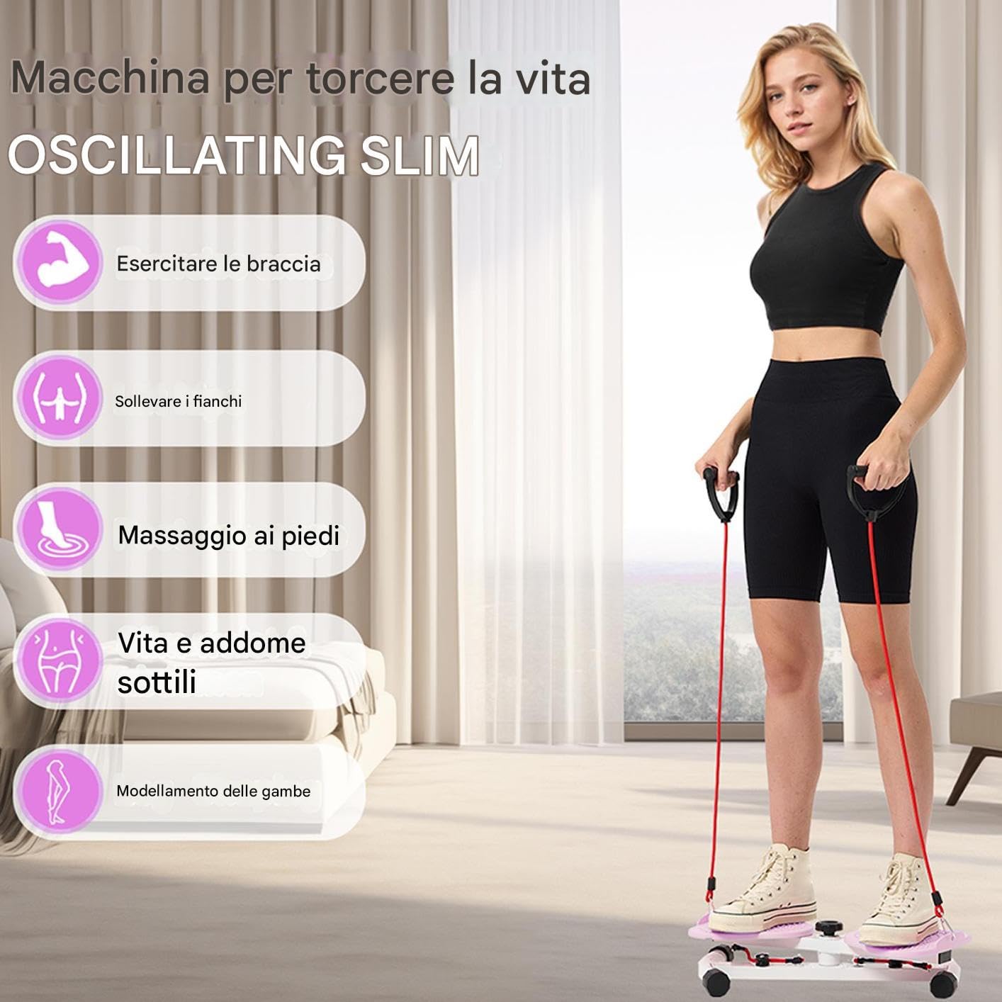 Macchina Per Torsione Della Vita Tavola Girevole Per Allenamento Con Bande | Attrezzatura Fitness Per Tutto Il Corpo, Strumento Per Modellare Il Core Per Palestra, Dormitorio, Viaggi,