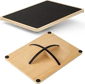 Wooden Rocker Balance Board for Adults Anti-Slip 350LBS Balance Trainer for Standing Desk, Physical Therapy & Core Strength